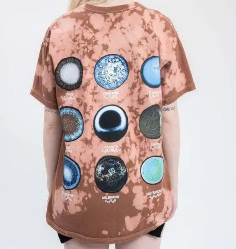 Pleasures Brown Tan Tie Dye Trip Destination Graphic Crewneck Short Sleeve Tee