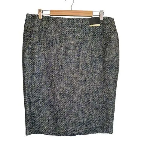 Lane Bryant NWT  Blue Green Tweed Pencil Skirt Plus Size 18 Midi Career Workwear