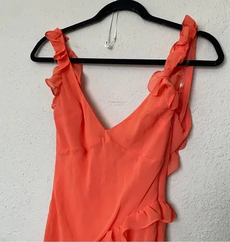 House Of CB  'Pixie' Flame Orange Ruffle Maxi Dress NWOT size XS