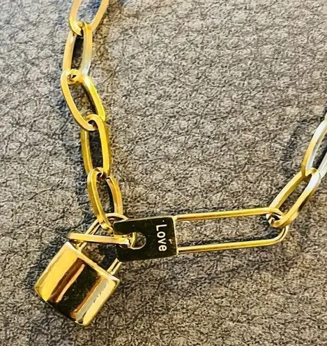 Anthropologie 18K Link Padlock Love Necklace Unworn