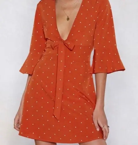 Nasty Gal Orange Polka dot Dress   