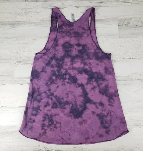 American Apparel NWOT  50/50 Custom Purple Bleach Tie Dye Crinkle Tank Top XS