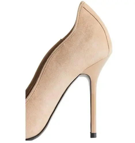 Reiss Pointed Toe suede Pump in cream beige NEW