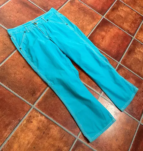 Vintage Ralph Lauren Polo Aqua Blue Contrast Stitch Flare Jeans Size 6