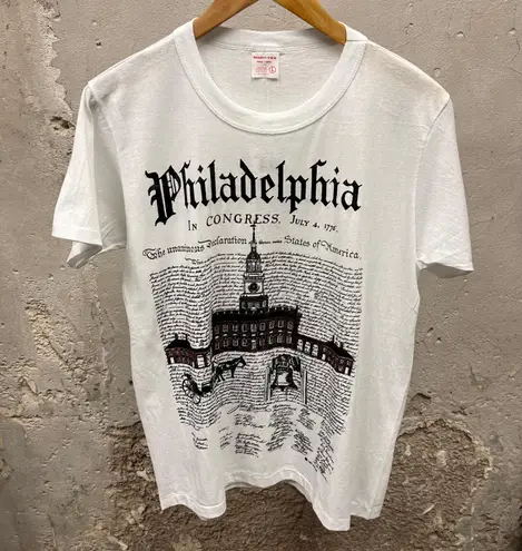 Vintage 1990s Philadelphia White Declaration of Independence Graphic T