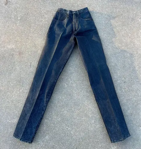 Vintage Rockies Black High Rise Wedgie Tapered V Yoke Cowgirl Western Jeans Size 26