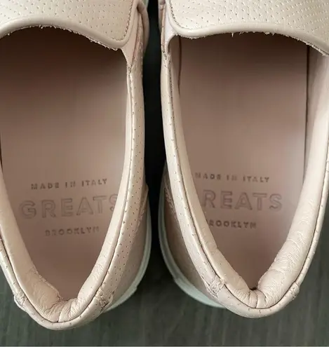 Greats Women The Wooster Dusty Pink Leather Round Toe Slip On Shoes Size 7.5