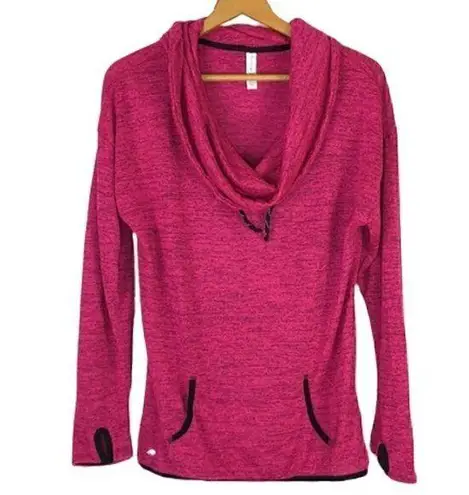 Ideology - Hot Pink & Black Cowl-neck Pullover -S