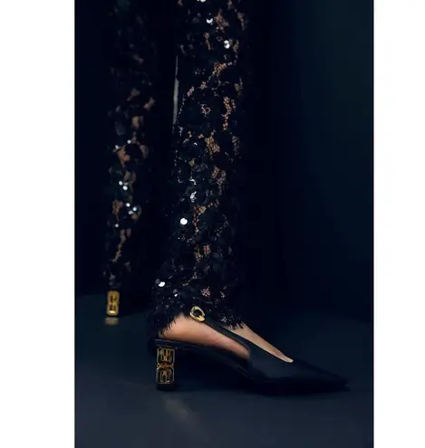 Givenchy BLACK classic G CUBE SLINGBACK PUMP size 35