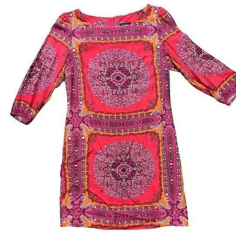 Laundry by Shelli Segal  Women's Rayon Blend 3/4 Sleeve‎ Geometric Dress Size 8