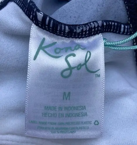 Kona Sol Swimsuit One Piece Size Medium 8-10 Polka Dot Navy And White Retro NWT