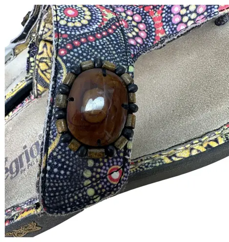 Alegria Carina Flora Floral Leather Sandal Flip Flop Women's Size 38 US 8/8.5