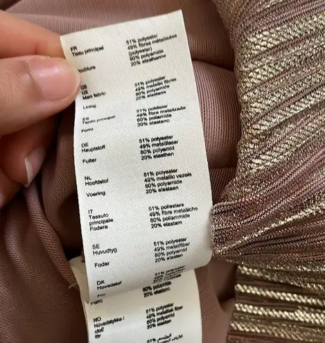 Maje Pleated Metallic Pink Dress