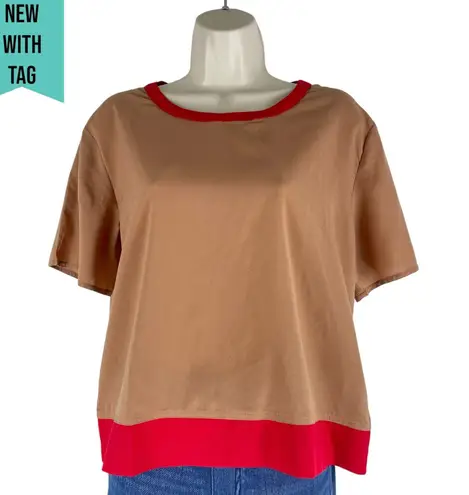 W118 By Walter Baker Walter Baker Leilani Short Sleeve Boxy Top Camel Red Size S - Image 2