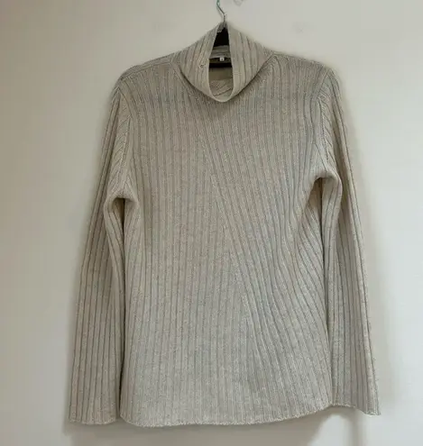 Vince  Twist Neck Wool & Cashmere Turtleneck Sweater