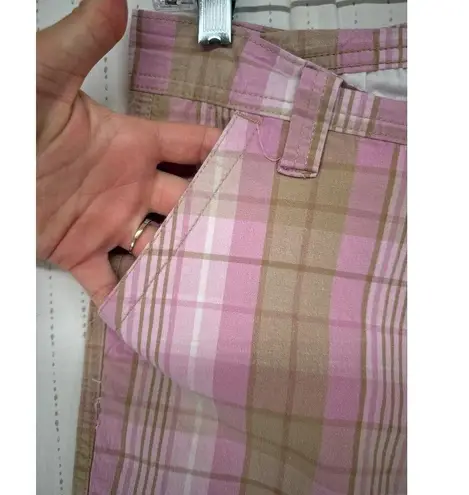 Duck head  Jeans Women Shorts Pink Plaid Bermuda Vintage 80s 90s Y2K Preppy Sz 13