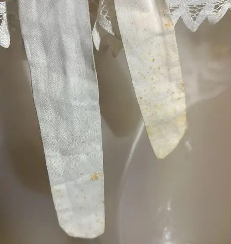 Wimpole Street Vintage 1990s Y2K Crisp White Linen Cotton Lace Vest Large?