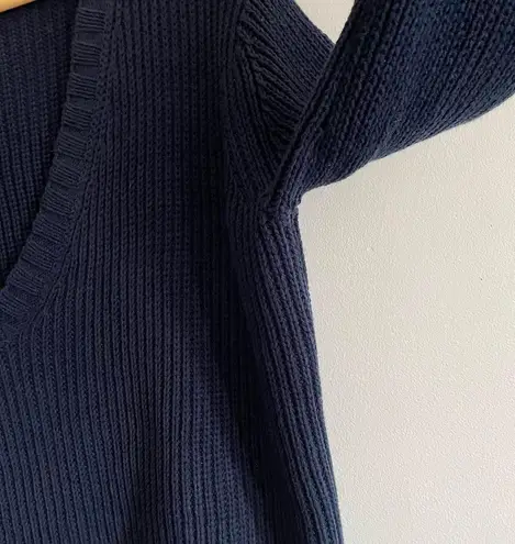 Wooden Ships Wooden Ship Blue Deep VNeck Crop Top Knitted Sweater