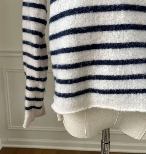 Atm Cashmere Color Blocked Stripe Crew Neck Sweater S