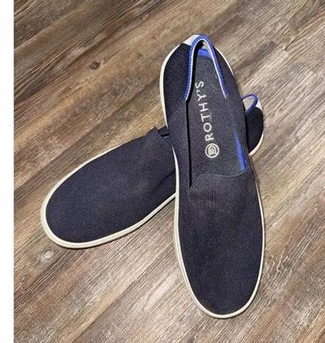 Rothy’s ORIGINAL Navy Knit Business Casual Quiet Luxury Minimalist Sneakers 9.5 Blue