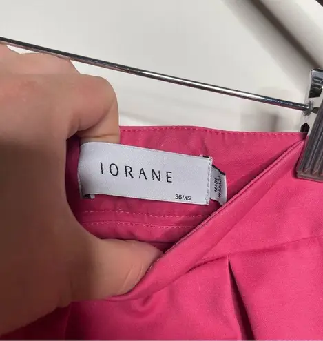 IORANE Printed Elephants Pleated Front Shorts in Pink sz XS