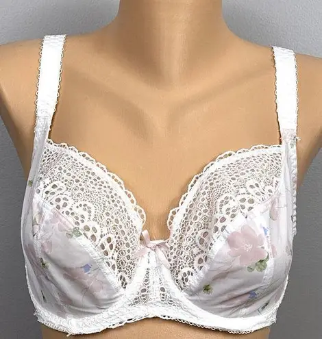 Freya Daydreaming Aa400802 Underwire Plunge Bra US Size 30H UK 30FF White Floral