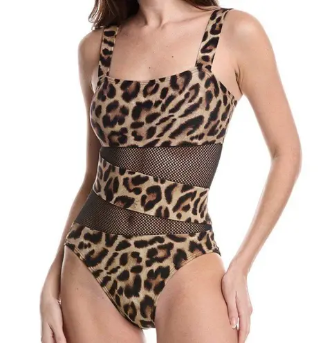 Carmen Marc Valvo Spliced One-Piece Swimsuit Animal Print 10