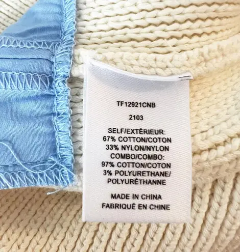 Derek Lam NEW 10 Crosby Paige Knit Vest & Shirt Top Overlay Set Blue Ivory Large