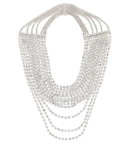 Revolve DUNDAS x  Etta Crystal Embellished Statement Necklace In Silver