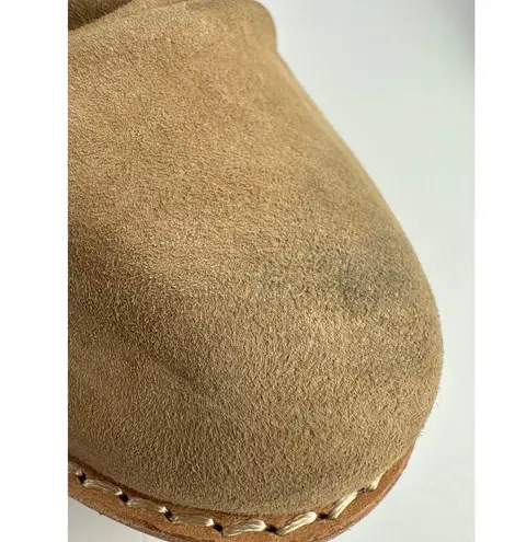 UGG  Georgette Women's Brown Suede Leather Sherpa Shearling Fur Platform Boots 8