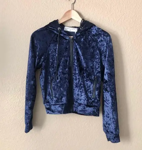 Emma & Sam NWT VELVET ZIP UP HOODIE