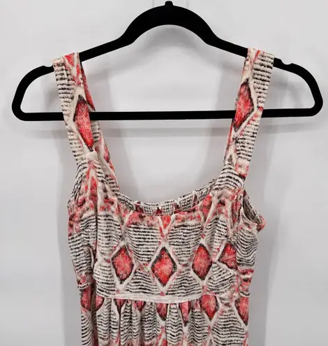 Fresh Produce Midi Dress Womens Medium White Red Southwest Print Rayon Blend