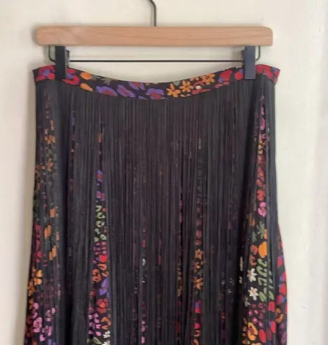 Farm Rio Wild Mix Mixed-Print Fringe Midi Skirt