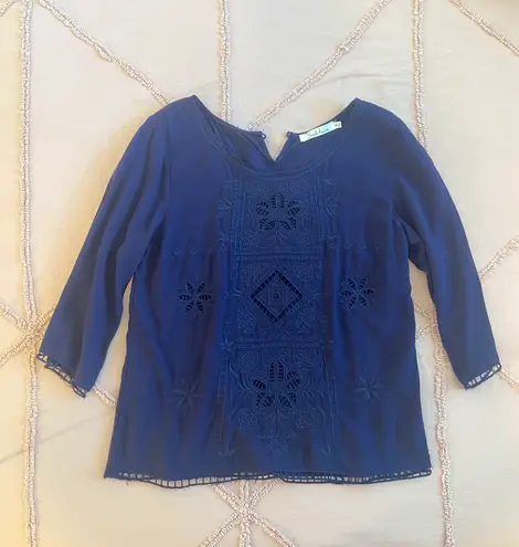 Eyelet Lace Tank Blue