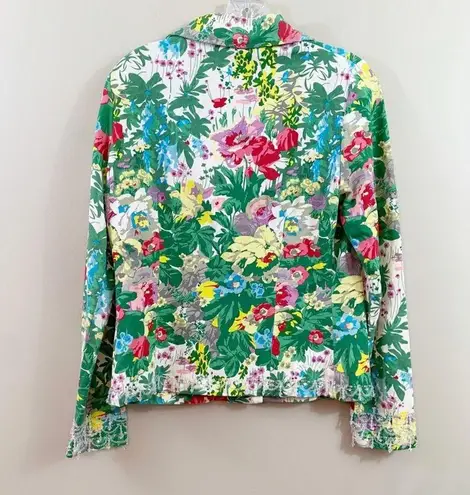Le Tricot Longhin Floral Green Funky Blazer Size L