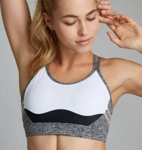 Lilybod  Gray & White Livvy Racerback Sports Bra