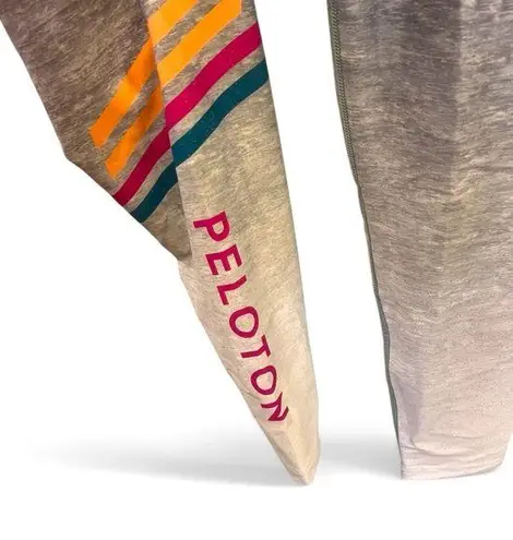 Peloton grey sparkle and striped leggings leggings 7/8 length size medium