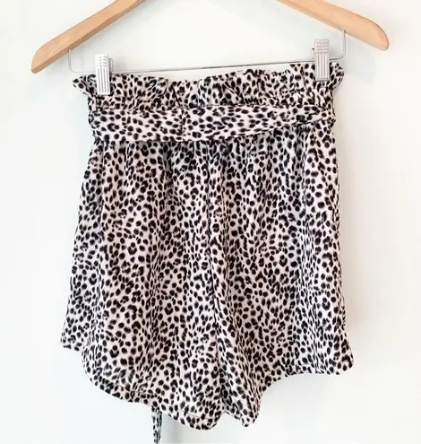 SheIn  Leopard Cheetah Animal Print Paperbag Waist Shorts Medium M NWOT