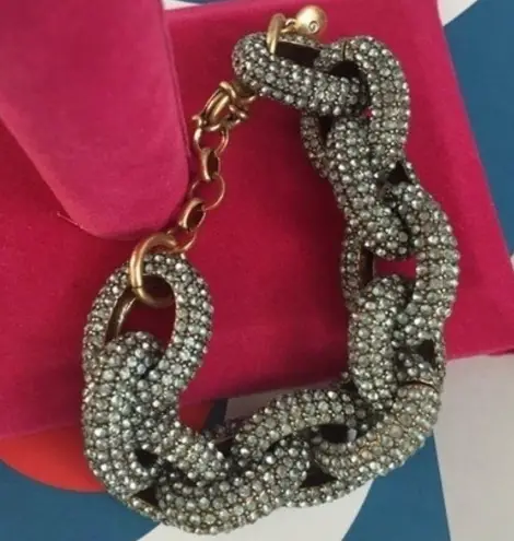 J. Crew Blue Crystal Pave Bracelet NWOT