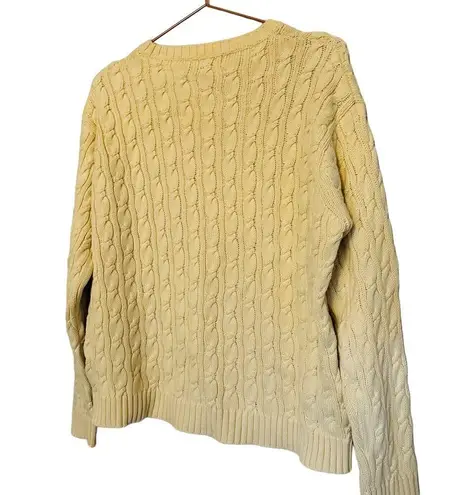 Vintage Lauren Ralph Lauren Cream Cable Knit Fisherman Crew Neck Sweater Size M Size M