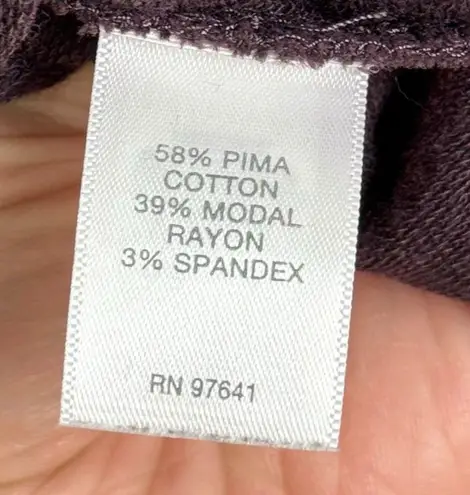 Pure Jill Burgandy Pima Cotton Modal Spandex Shift Dress Pockets Size Small