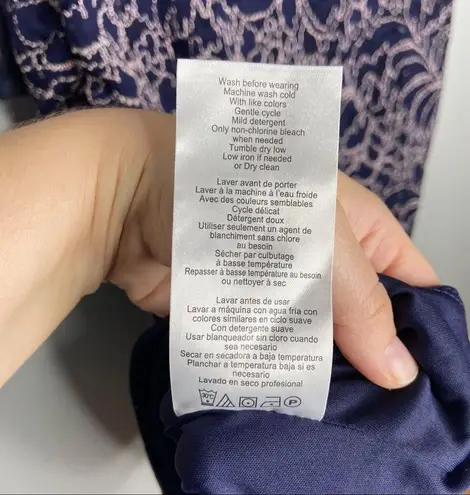 Motherhood Maternity NWT Lace Side Ruched Navy Blue & Pink Gender Reveal Dress