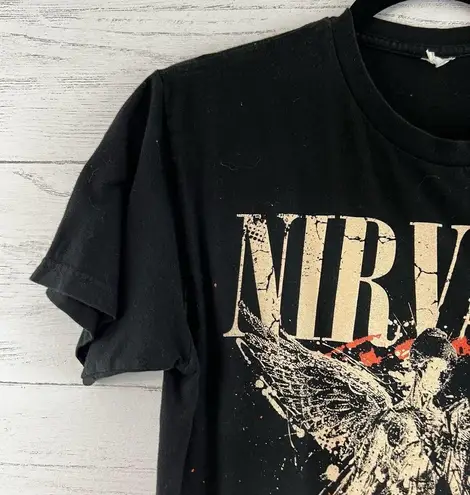 None Nirvana Black Graphic Crew Neck Tee Size S