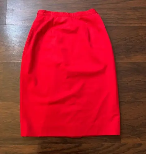 Pendleton  red midi wool pencil skirt size 8