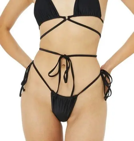 frankie's bikinis Frankie’s x alo black tie bottoms