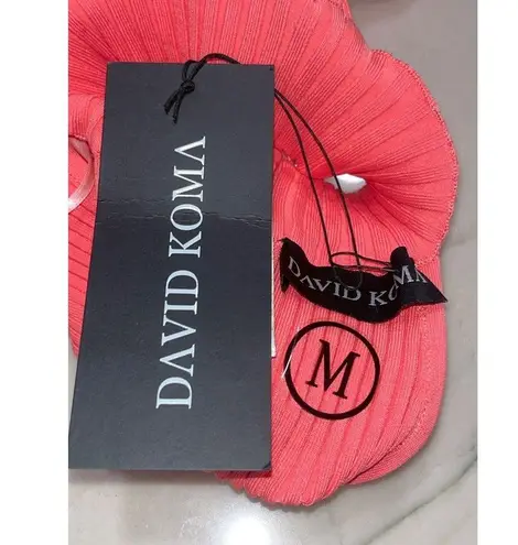 DAVID KOMA For FWRD Maxi Dress in Red Orange Medium New Womens Ribbed Knit Midi