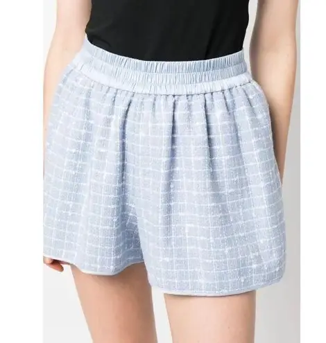 Emporio Armani RTR Sz 44 / Large Blue Boucle Gathered Pull-On Shorts tweed