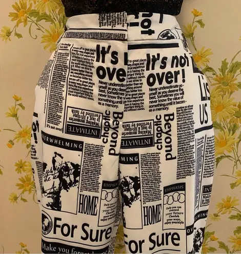 OVI all over print newspaper pants size L