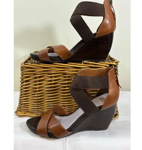 Johnston & Murphy Women's Wedge Sandals Brown/Tan Size 8M