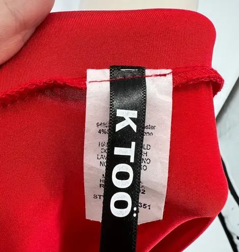 K Too Halter High Leg Slit Jersey Maxi Dress Red Size Large NWT